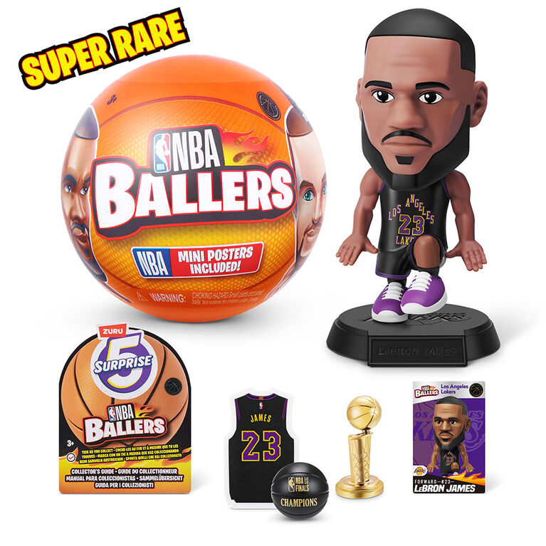 5 Surprise NBA Ballers - 1 par commande, la couleur peut varier (Chacun vendu séparément, sélectionné au hasard)