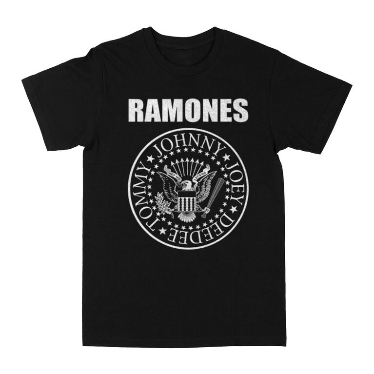 Ramones -White Seal- Black Tshirt-Medium