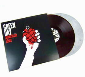 Green Day - American Idiot - Limited Colored Vinyl with LP1 pressed on Red with Black swirl & LP2 pressed on White with Black swirl
