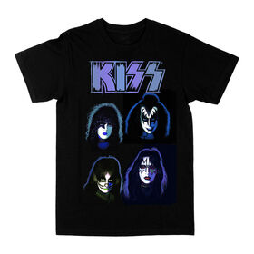 Kiss  Gradient- Logo Black Tshirt-Medium