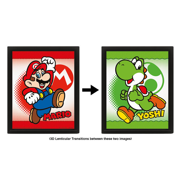 8X10 Boîte d'ombres-Sm-Mario Yoshi Retournement