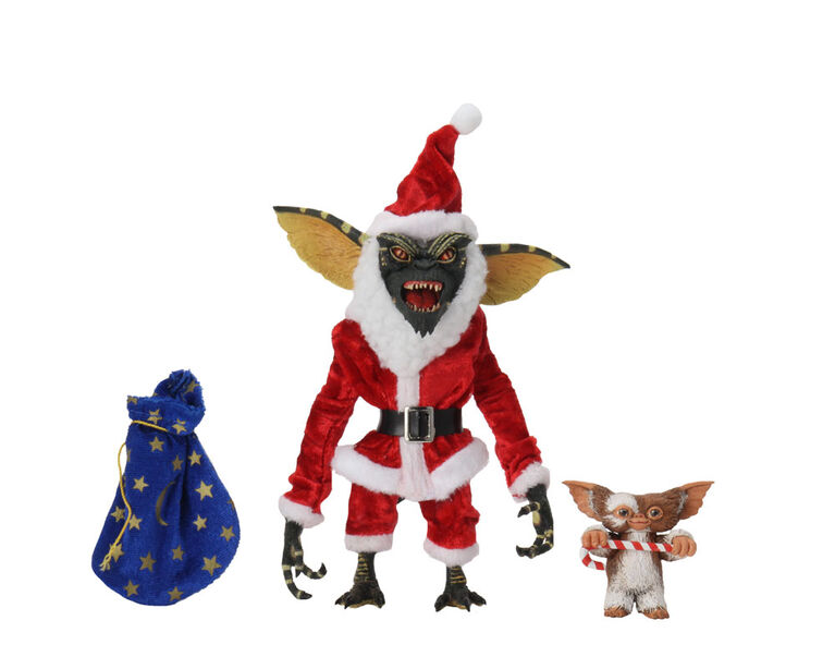 Gremlins Père Noël Stripe et Gizmo à l'échelle 7