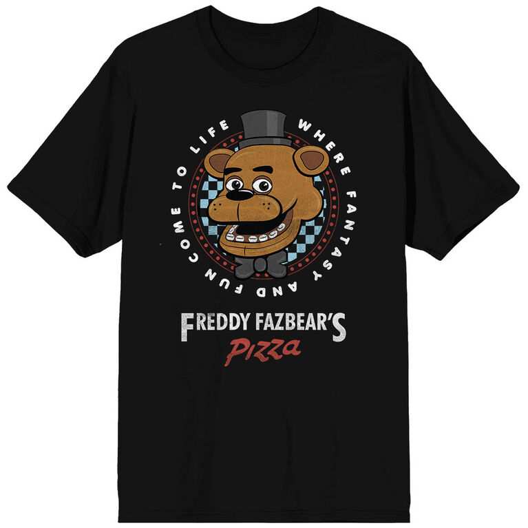 Five Nights at Freddy's Fazbear Pizza Noir T-Shirt-Petit