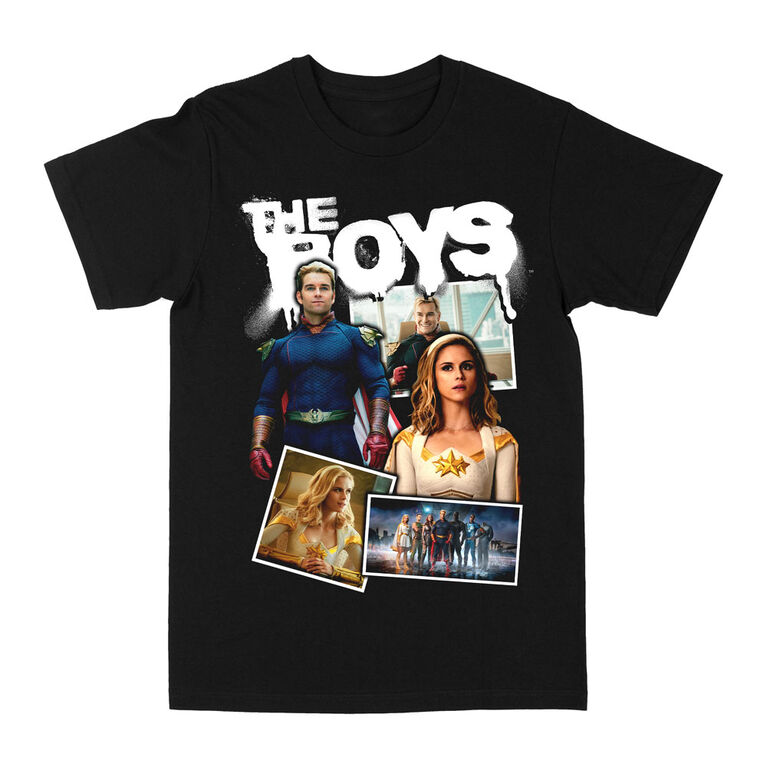 The Boys- Picture Collage Black Tshirt- Medium