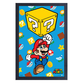 11X17 Framed Print-Super Mario-Block Jump