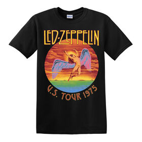 Led  Zeppelin- US Tour 75 Black Tshirt-Large