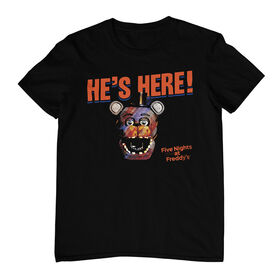 Five Nights at Freddy's     He's Here- Black T-Shirt