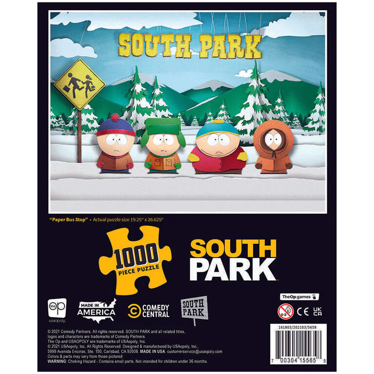 USAopoly South Park "Paper Bus Stop" Casse-Tête De 1000 Pièces - Édition anglaise